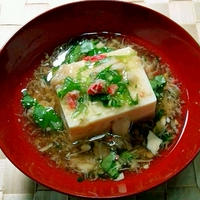「ヤマキ割烹白ダシ」で豆腐のカニ餡かけ