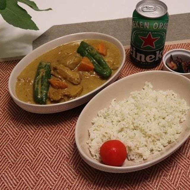 ★バターライスのクリームチキンカレー・#本日のおうちごはん