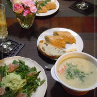 ＊フルブラ入塩豆腐＆アボカドディップ　＊野菜の豆乳スープ