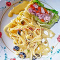 おもてなしレシピ～主菜、フェットチーネ・ナポリ風、レモン・バター・ソース　R#041