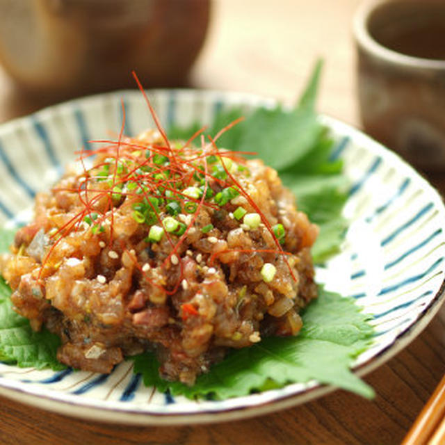 中華味噌で変わり「なめろう」