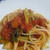「長葱のトマトソースパスタ」