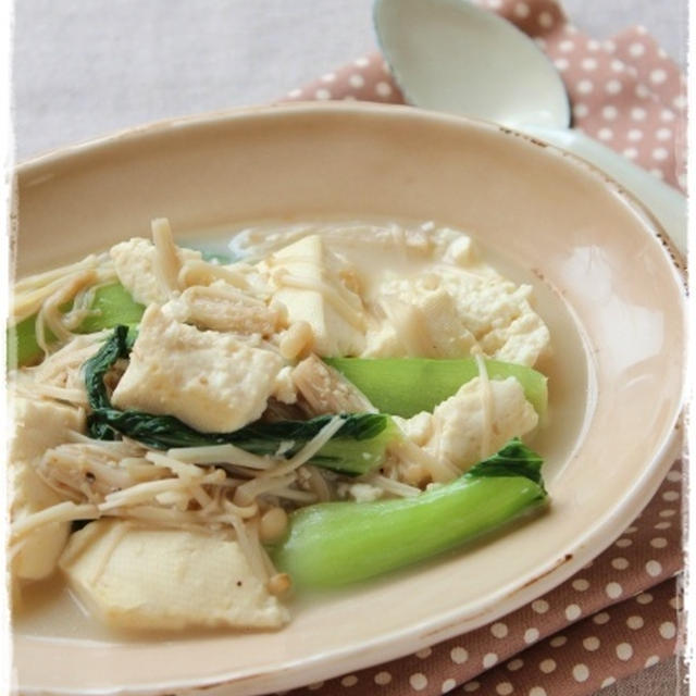 水切りなし！豆腐と青菜のあっさり塩炒め