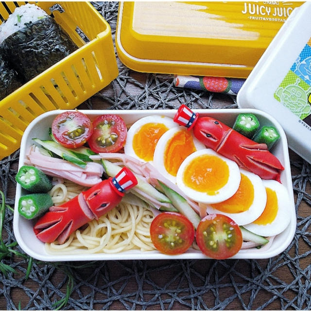 ヤバっと思い大急ぎで作った麺弁当。