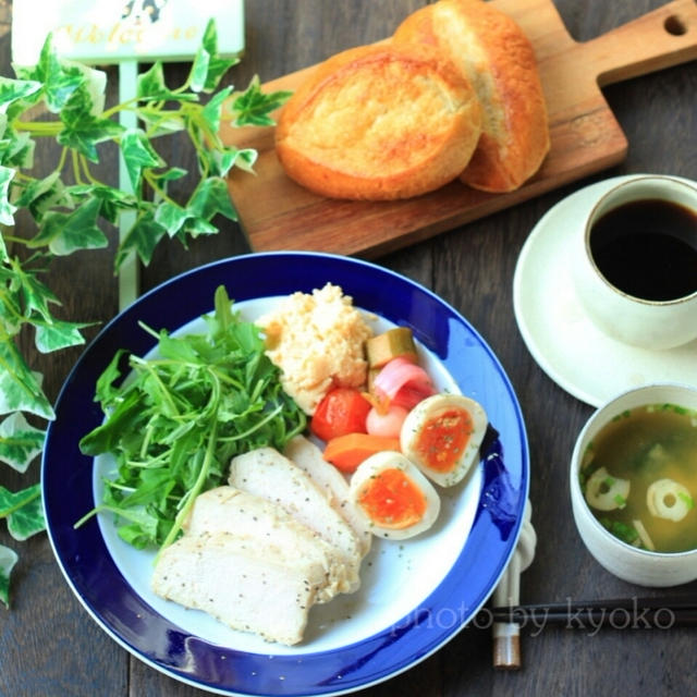 昼カフェ☆中華蒸し鶏ランチ(レシピ)いろいろー。