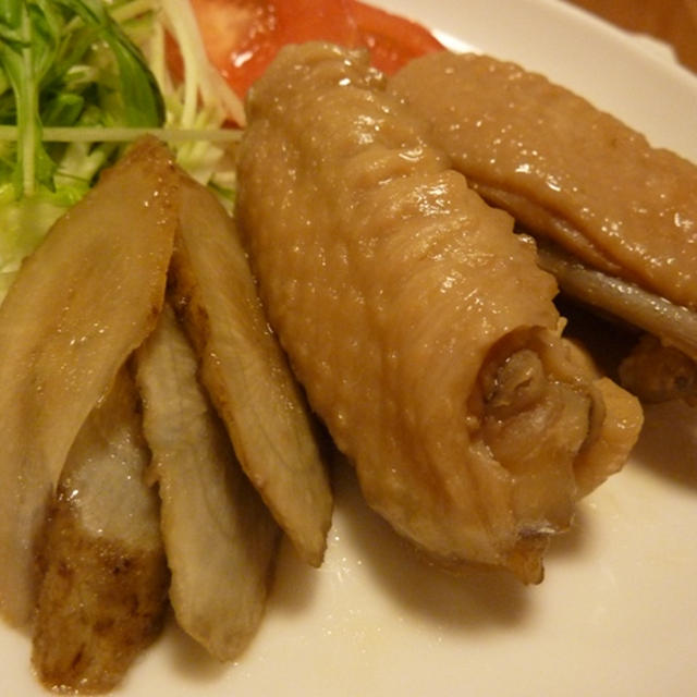 圧力鍋で鶏肉の手羽中とごぼうの梅煮