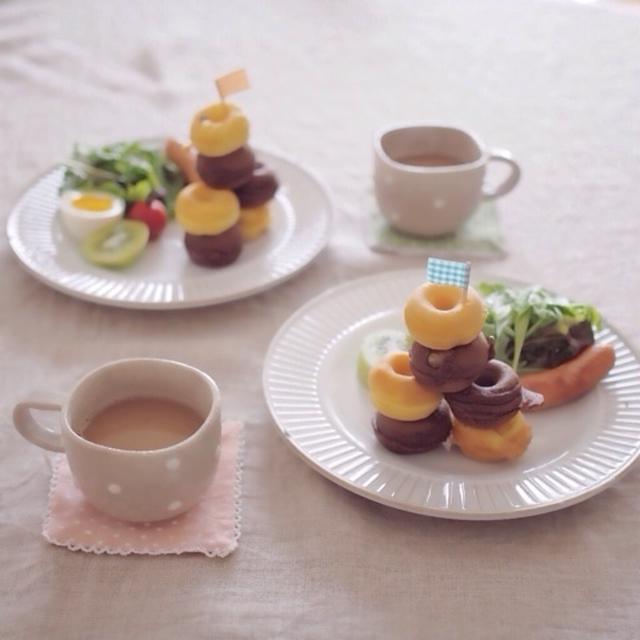 プチドーナツの朝ごぱん。