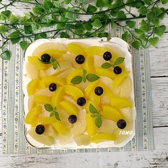 父の日に♪桃缶のスコップケーキ