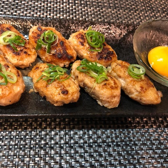 鶏つくね焼き♡とん平焼き♡新玉カイワレサラダ♡焼き肉