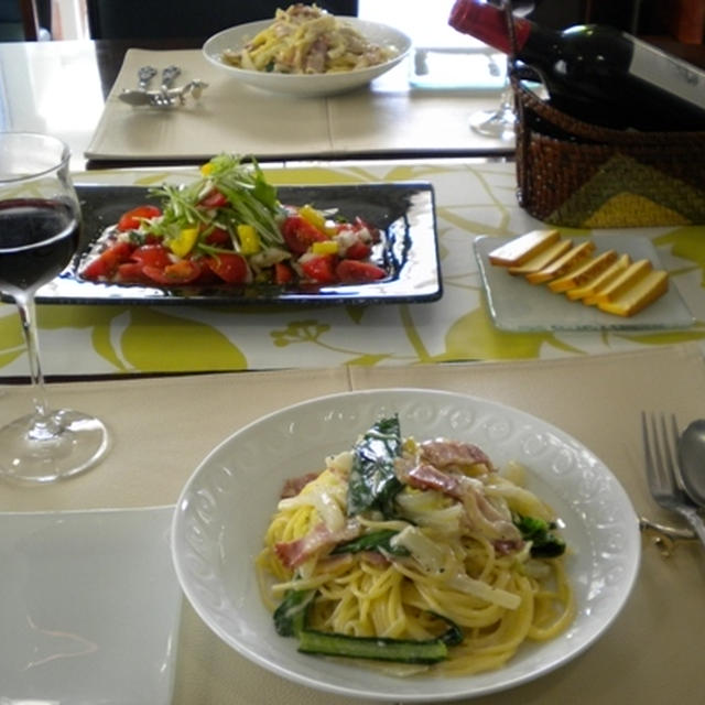 白菜とベーコンのクリームパスタのレシピ
