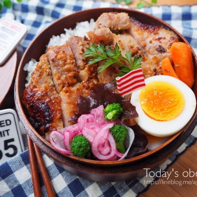 一晩漬けてお肉柔らか♩【とんかつ肉の蜂蜜味噌マスタード焼き】