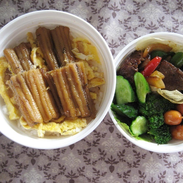 今日のお弁当は穴子丼！晩御飯はささみの大葉チーズ巻き！
