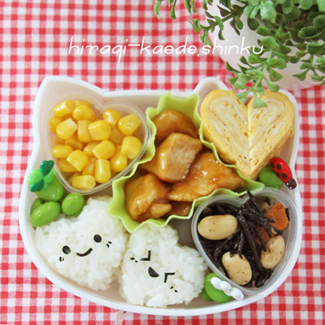 幼稚園弁当＊ハートカップで♡愛情いっぱい♡ちぃのお弁当