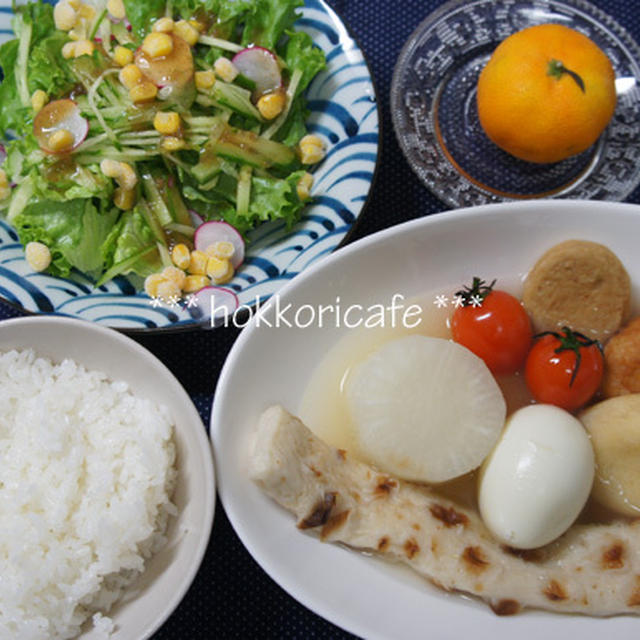 （夕飯）　寒い日には・・・あったかおでんで♪