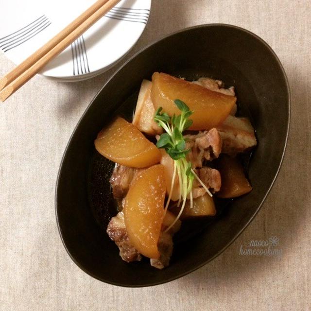 切って茹でて煮るだけ！簡単＊あめ色大根と豚ばらの煮物 とアンナちゃんが作ってくれたもの♪