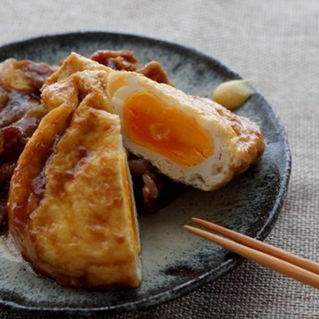 巾着たまごと豚肉のうまソース煮