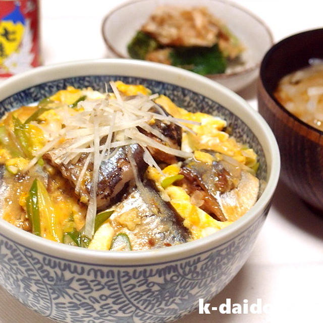 さんまの味噌煮丼　さんまの缶詰を使って簡単調理