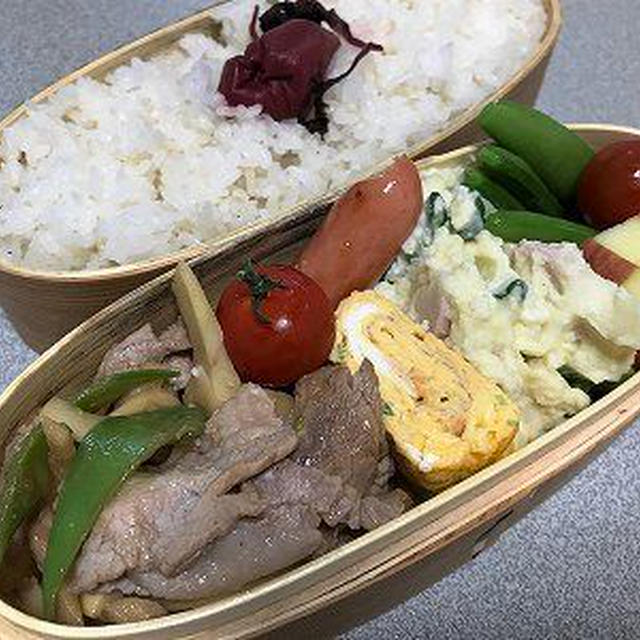 豚肉と筍のオイスターソース炒め弁当