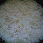 湯立てで白米（９７５）。。。宮城県栗っこ栗原産特別栽培米やまのしずく・白米（あいざわ米店）と茨城県産うまかっぺコシヒカリ玄米・新米（あいざわ米店）