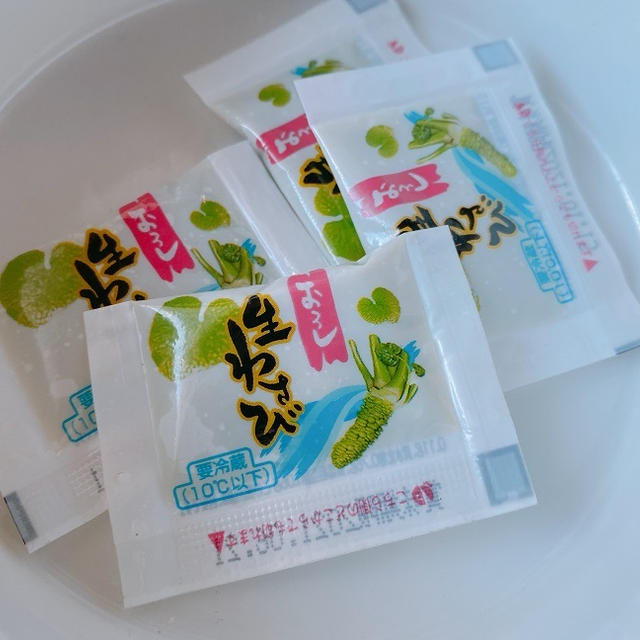 余った「わさび小袋」を使って「鶏肉と小松菜のワサビ風味パスタ」♪