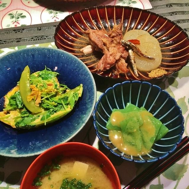 豚スペアリブと大根塩煮込みの献立