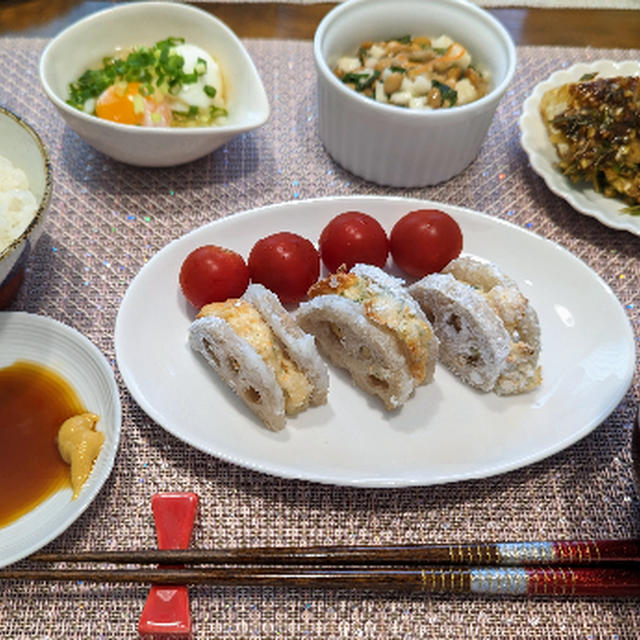海老のれんこんはさみ焼き