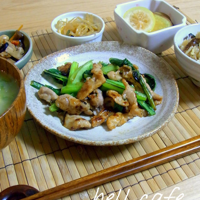 塩麹豚と小松菜の炒め物