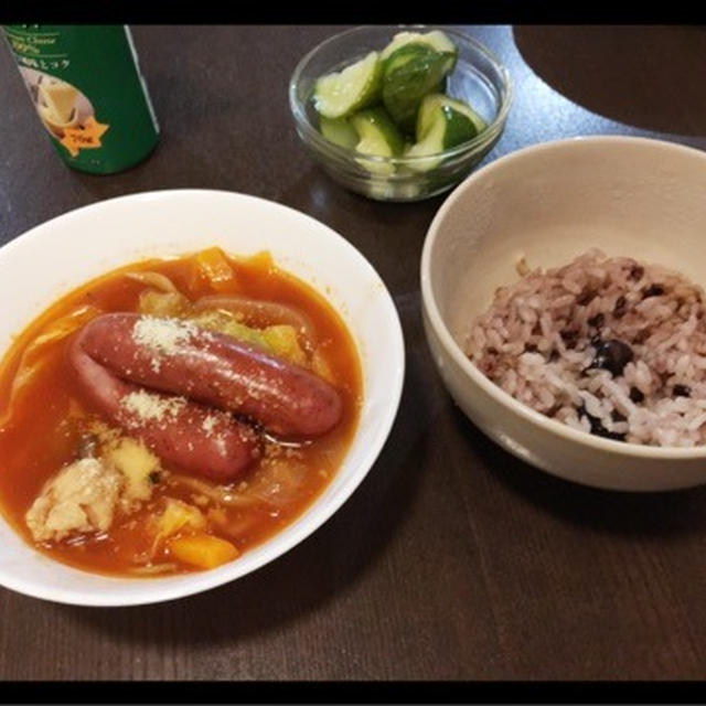 昨日の残りで朝ごはん