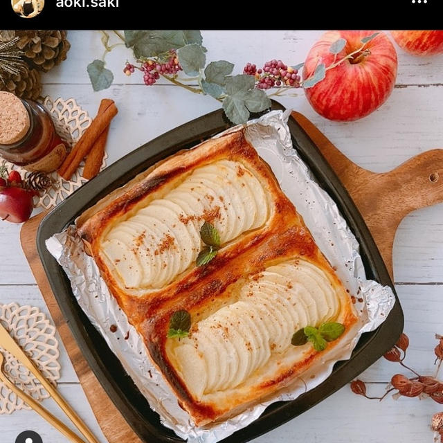 トースターでフレッシュりんごパイ♡おやつとチークとドラマ