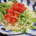 7月15日　　トマトと水菜の冷たい パスタ