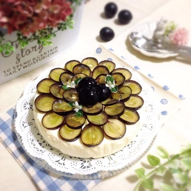 【レシピ】葡萄のお花♡レアチーズケーキ♪