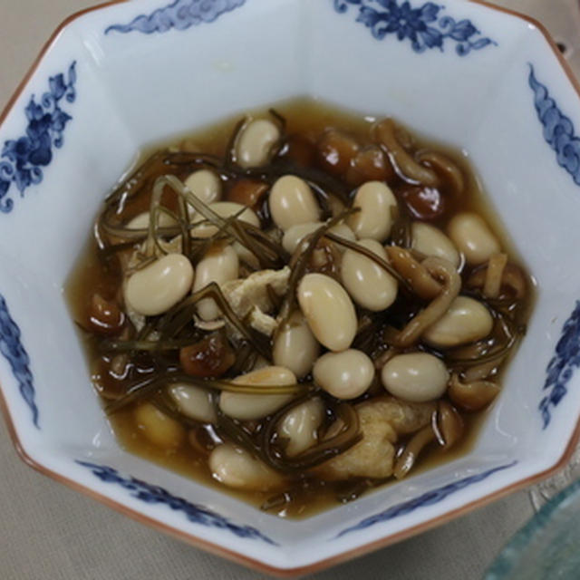 大豆となめこの煮物★★★