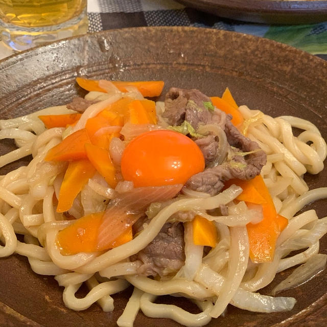 牛肉と白菜の和風焼きうどん✨