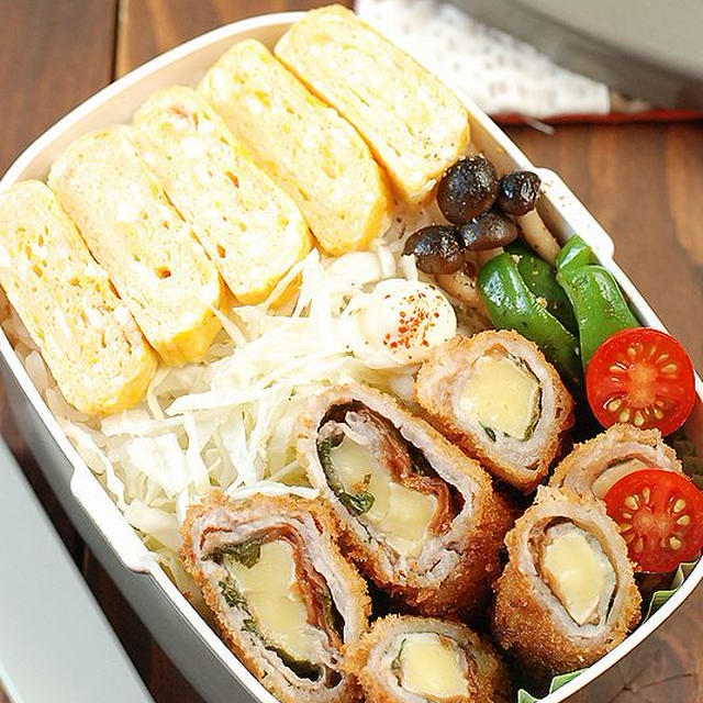 梅しそチーズカツ弁当【夫婦で腸活】