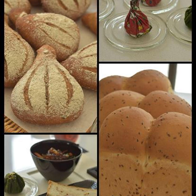 ころんとしたイチジクのパンができました～オメガ3のアマニ食パンも…。