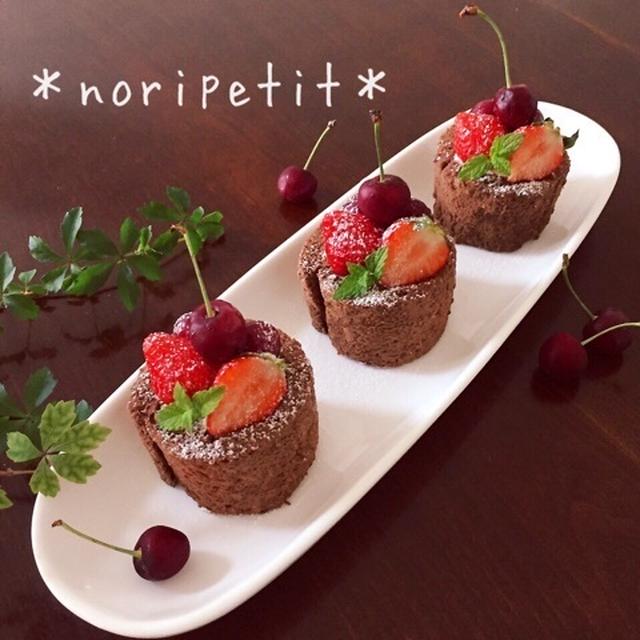 食べきりサイズのノンオイルシフォンロール♡と炸裂です（笑）