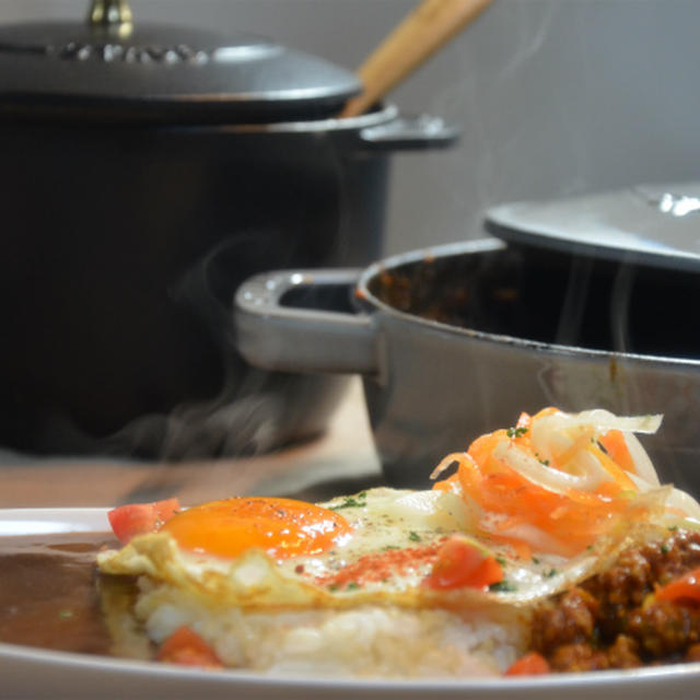 ストウブブレイザーで「無水鶏キーマカレー」
