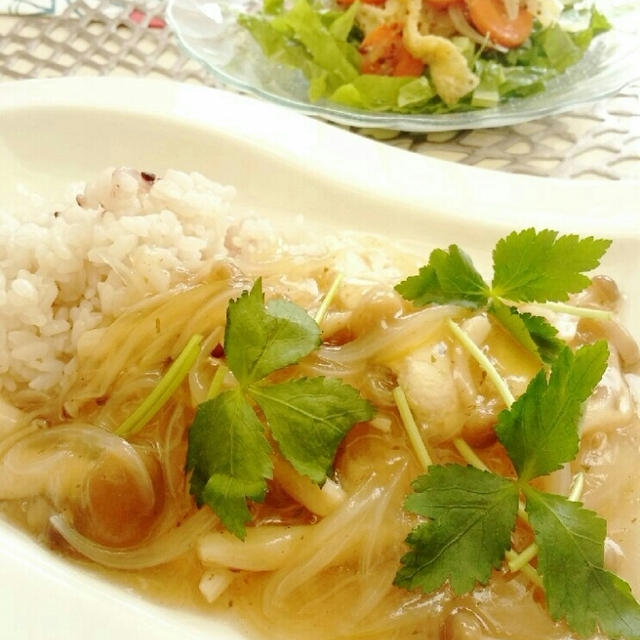 主役がかくれんぼ【鶏のさっぱり あんかけご飯】