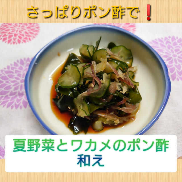 《小鉢料理》【夏野菜とワカメのポン酢和え】