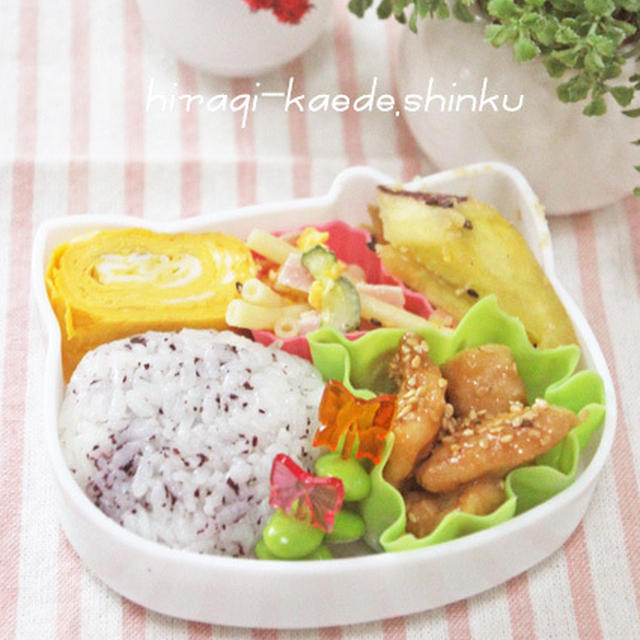 ちぃと夫のお弁当＊鶏むね肉・さつまいも・かぼちゃのチーズ入りおやき等