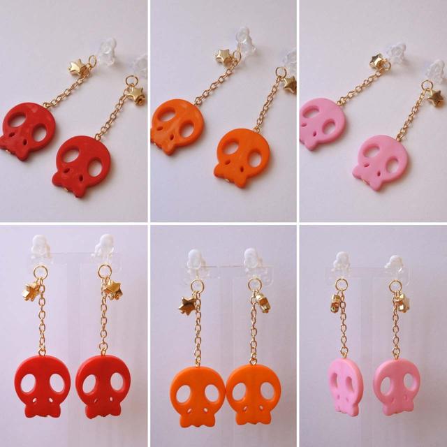 販売商品：キッズイヤリング【ゆらゆらドクロ】