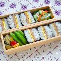 念願のスパムサンドにぎり弁当　※レシピ