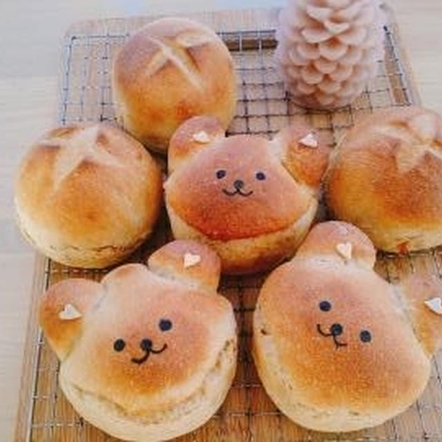 黒糖ミルクのくまちゃんパン♪黒糖ミルクパン♪