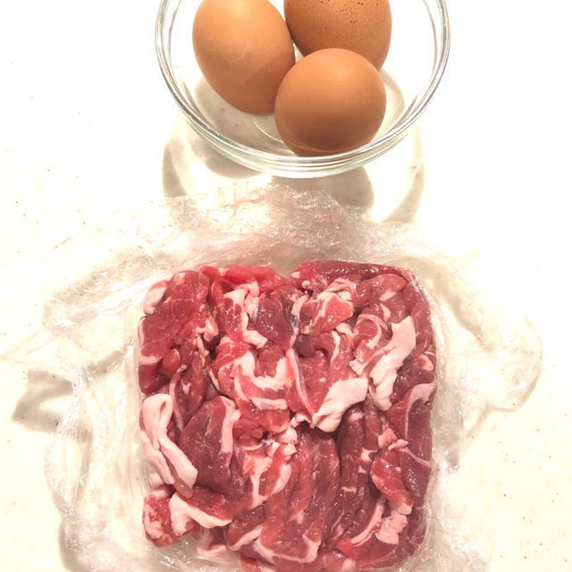 お弁当スタ〜ト〜！！「豚平焼き風」