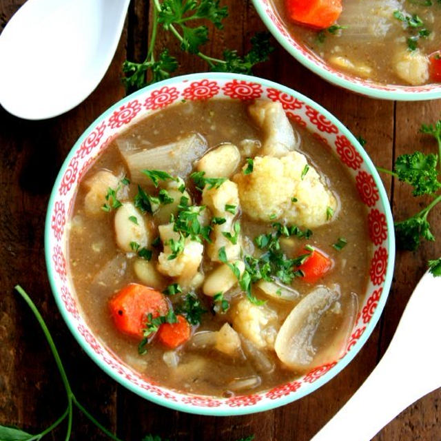 Cauliflower and Lima Bean Curryカリフラワーと豆のカレー