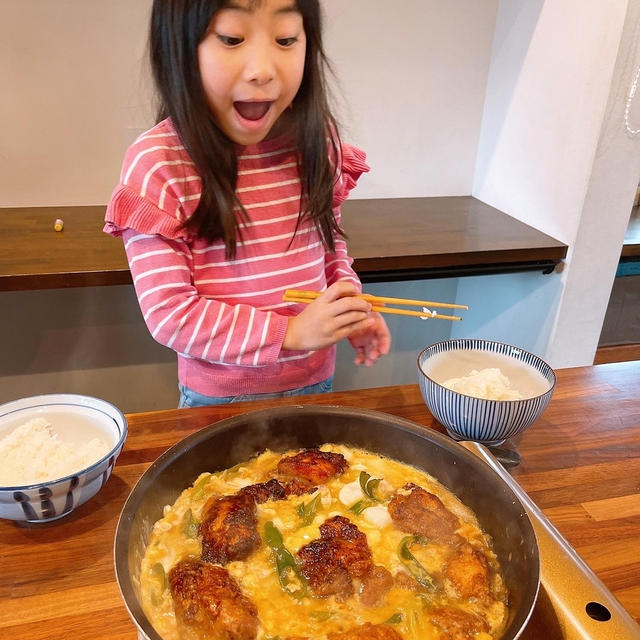 唐揚げで親子丼です！！