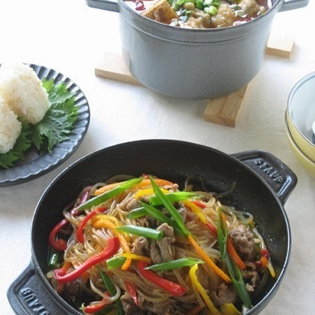 チャプチェ と 牡蠣と豆腐のチゲ♪
