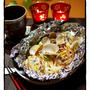 ネギとあさりのホイル包み焼きうどん
