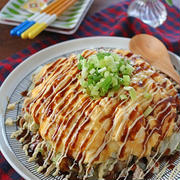 とろ～りチーズと半熟卵のオム豚キャベツ♪お好み焼き風