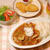 ばらけない新玉のフライ＆レンチン春キャベツカレーの夕食